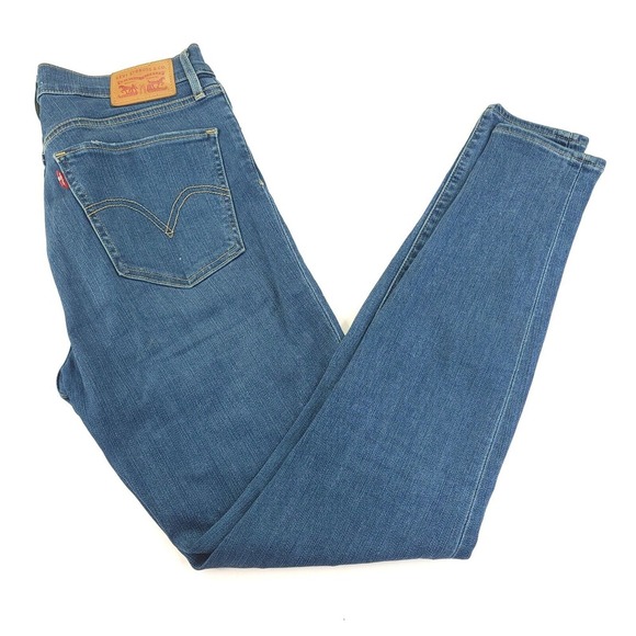 Levi's‎ Jeans Womens 28x30 Mile High Super Skinny Stretch Medium Wash Distressed - Picture 1 of 16